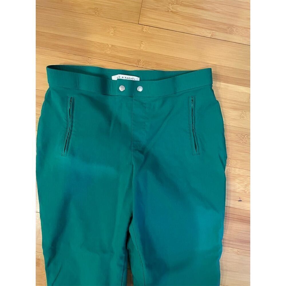Zac & Rachel Women's Green Dress Pants Size 12 Stretchy Fabric Two Front Pockets - Picture 2 of 9